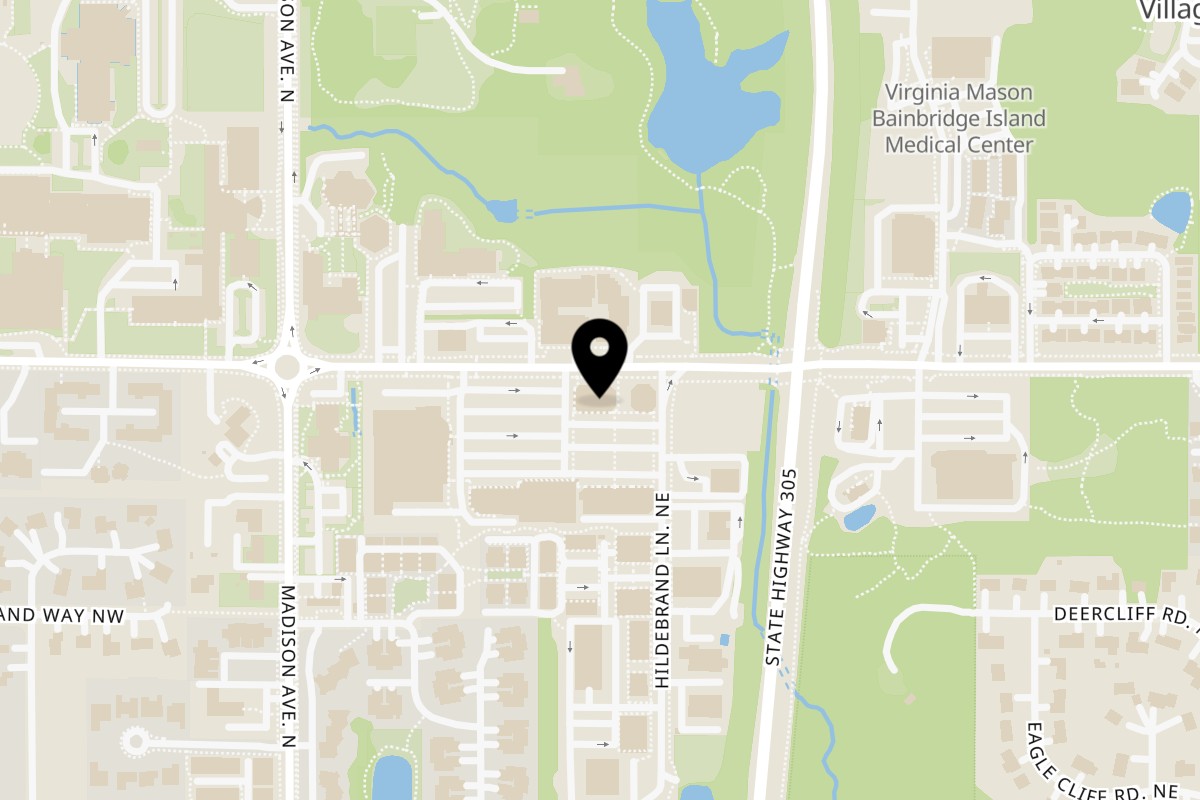 Map showing the location of Sushi - Ko Bainbridge on 323 High School Rd NE e2 in Bainbridge Island